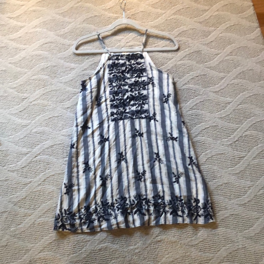 Boutique Square neck linen mini dress